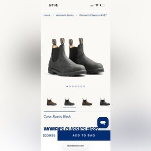 Women’s Classic Chelsea Blundstone Rustic Black Ankle Boots